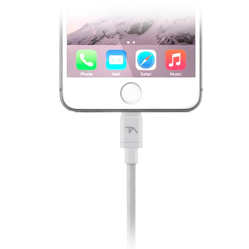Tech Armor Apple MFi Certified Lightning Cable to USB A - 6FT White - Tough-Braided Extra-Strong Jacket - Sync/Charge iPhone & iPad