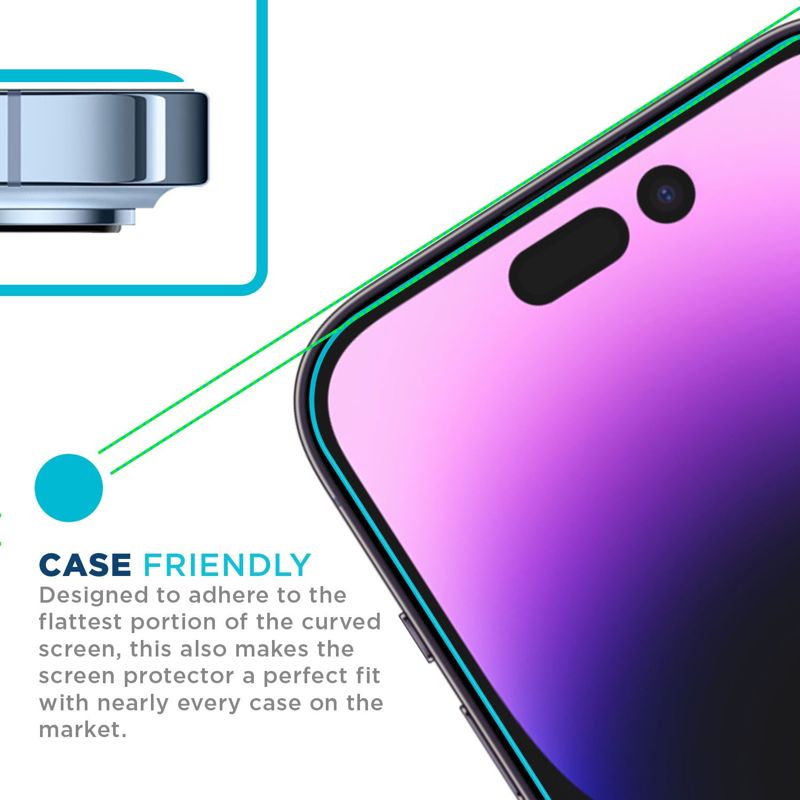 Tech Armor Ballistic Glass Screen Protector for iPhone 14 Pro 5G [6.1 inch] Display 2022 with 1 Pack Tempered Glass Camera Lens Protector, 9H Hardness, 3 Pack - HD Clear