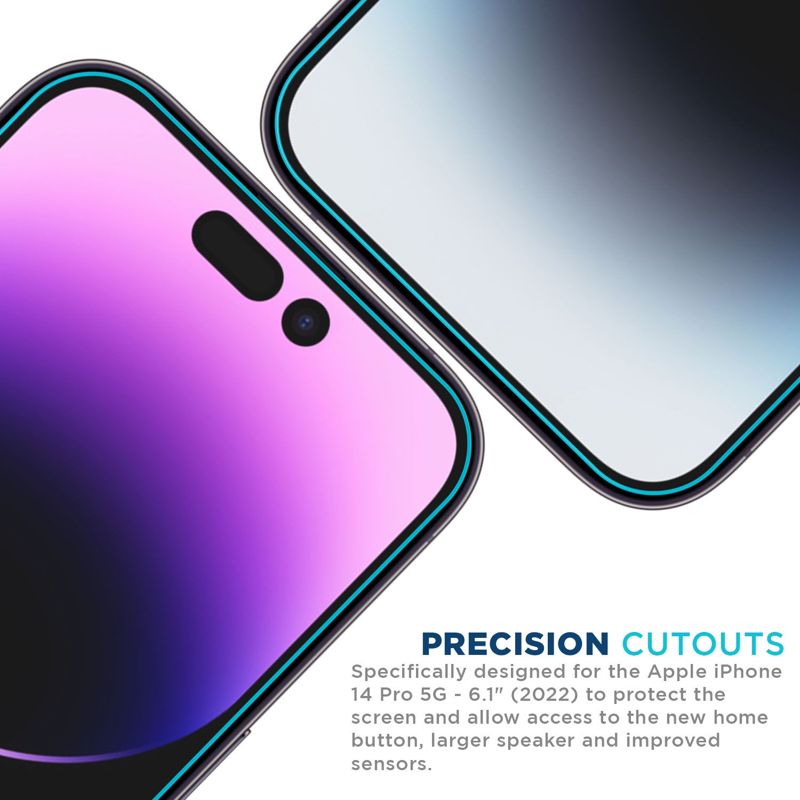 Tech Armor Ballistic Glass Screen Protector for iPhone 14 Pro 5G [6.1 inch] Display 2022 with 1 Pack Tempered Glass Camera Lens Protector, 9H Hardness, 3 Pack - HD Clear
