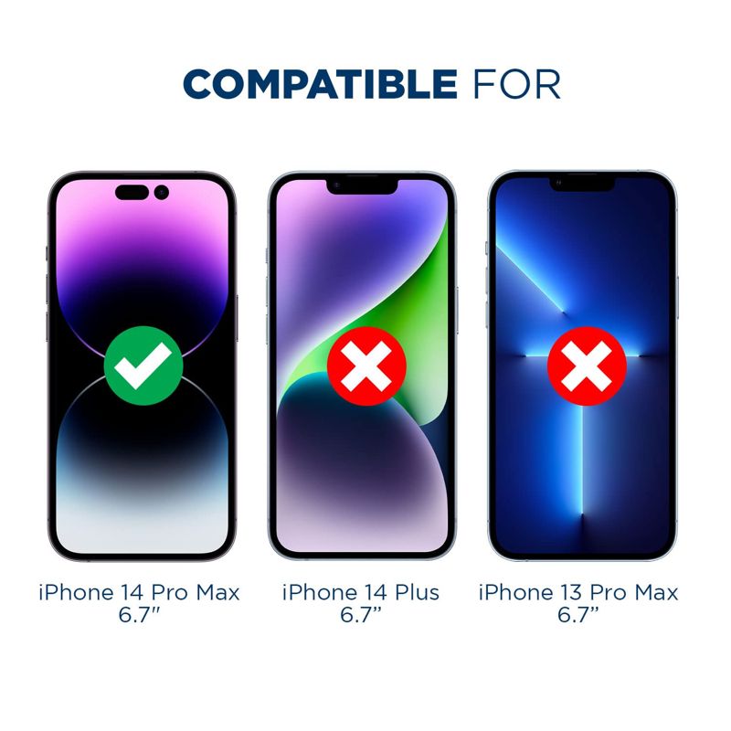 Tech Armor 3 Pack Screen Protector Designed for iPhone 14 Pro Max 5G [6.7 inch] Display 2022 with 1 Pack Tempered Glass Camera Lens Protector, 9H Hardness - HD Clear