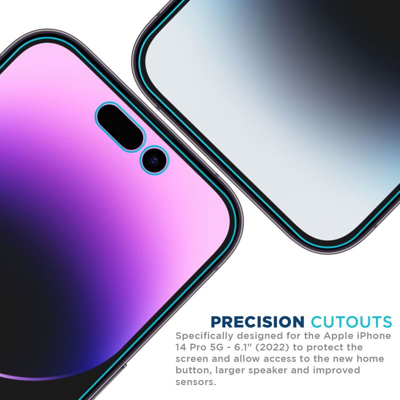 Tech Armor 1 Pack Privacy Ballistic Glass Screen Protector Compatible for Apple NEW iPhone 14 Pro 5G 6.1 Inch Tempered Glass 2022