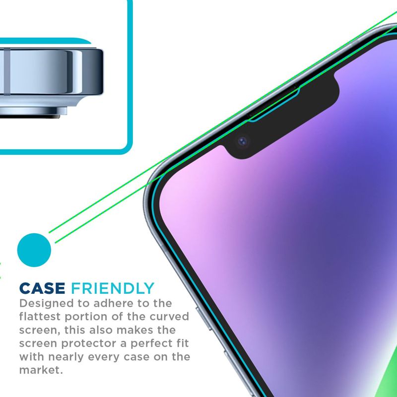 Tech Armor 3 Pack Ballistic Glass Screen Protector Compatible for Apple NEW iPhone 13 Pro Max (2021) and iPhone 14 Plus (2022) 5G 6.7 Inch Tempered Glass