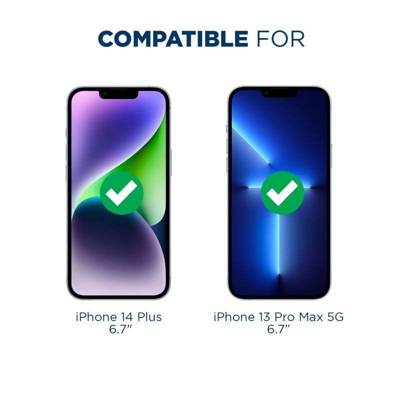 Tech Armor 3 Pack Ballistic Glass Screen Protector Compatible for Apple NEW iPhone 13 Pro Max (2021) and iPhone 14 Plus (2022) 5G 6.7 Inch Tempered Glass