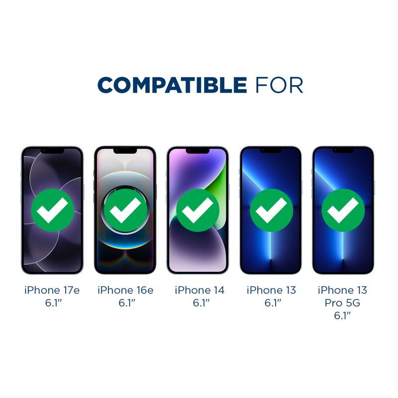 Tech Armor 4 Pack HD Clear Film Screen Protector Compatible for Apple NEW iPhone 17E, 16E, 14 (2022), 13 and iPhone 13 Pro (2021) 5G 6.1 Inch