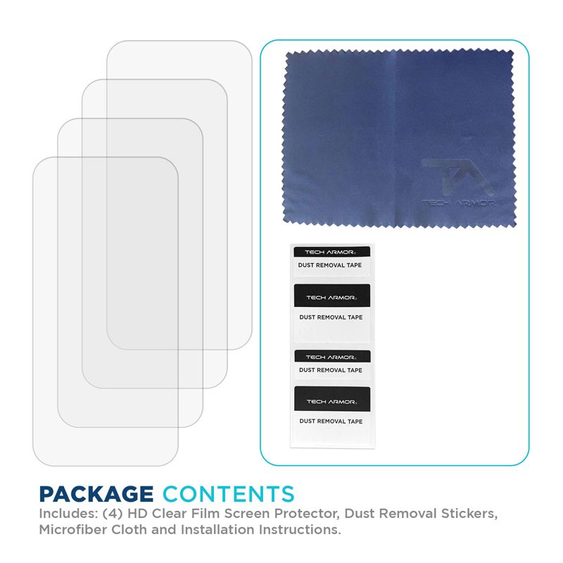 Tech Armor 4 Pack HD Clear Film Screen Protector for Apple NEW iPhone 15 Pro Max 6.7 Inch