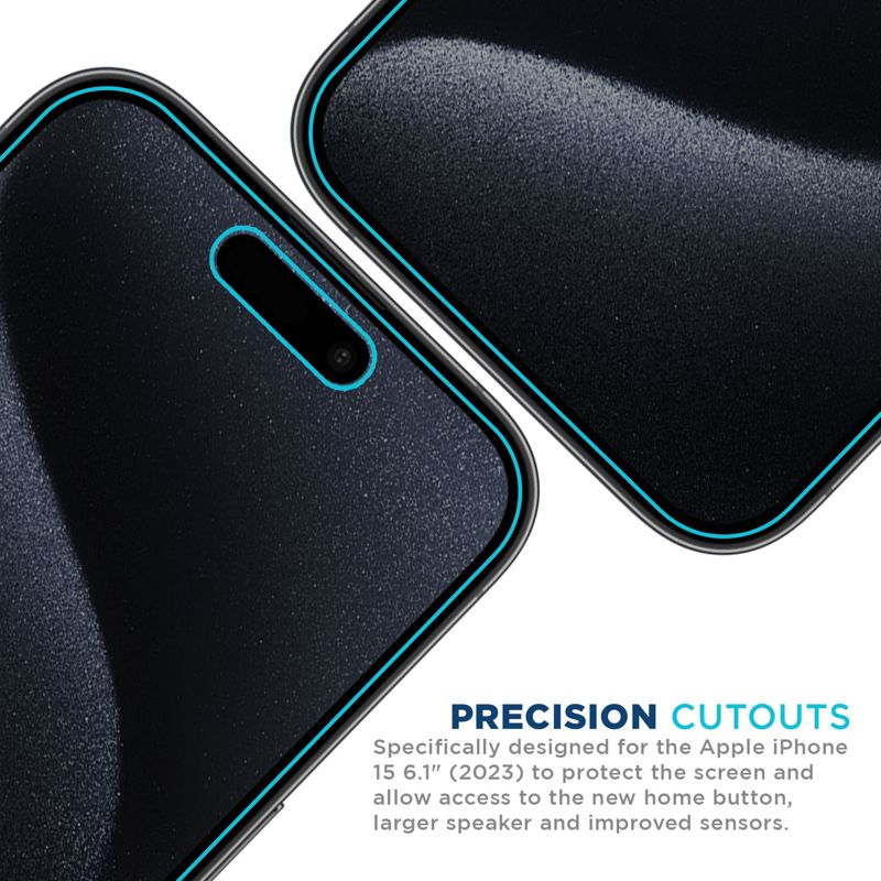 Tech Armor 1 Pack Privacy Screen Protector for iPhone 15 Anti-Spy Case Friendly Easy Installation Ballistic Tempered Glass Bubble Free 3D Touch Support [6.1 inch]