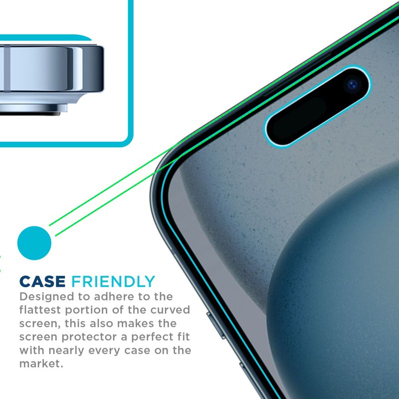 Tech Armor Privacy Screen Protector for iPhone 15 Plus 6.7 inch - Ballistic Tempered Glass, Anti-Spy, Case Friendly, Easy Installation, Bubble Free, Touch Support, 1 Pack
