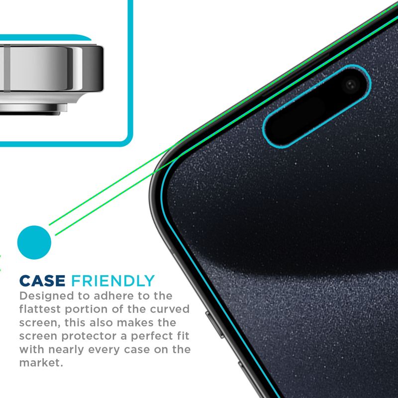 Tech Armor 1 Pack Privacy Screen Protector for iPhone 15 Pro Max Anti-Spy Case Friendly Easy Installation Ballistic Tempered Glass Bubble Free 3D Touch Support [6.7 inch]