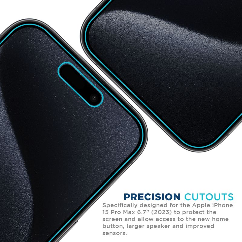 Tech Armor 1 Pack Privacy Screen Protector for iPhone 15 Pro Max Anti-Spy Case Friendly Easy Installation Ballistic Tempered Glass Bubble Free 3D Touch Support [6.7 inch]