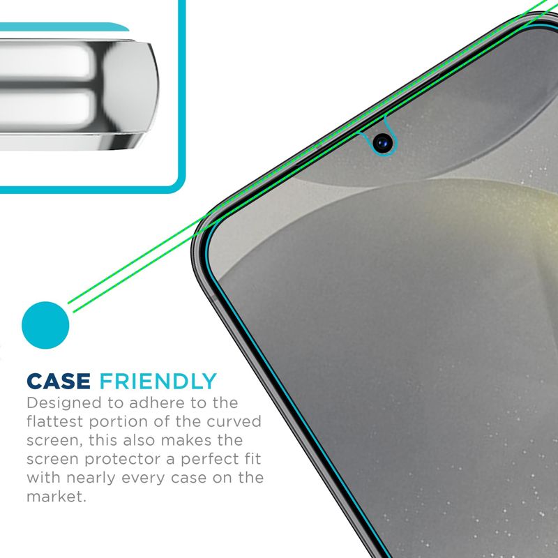 Tech Armor Samsung Galaxy S24 Plus Screen Protector - 2 Pack, Ballistic Tempered Glass, Case-Friendly Design + Installation Tray with Bonus Lens Protector