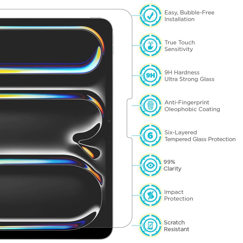 Tech Armor for Apple iPad Pro 11 Inch Screen Protector M5 2025 & M4 2024 - Ballistic Tempered Glass, Bubble Free, 9H+, HD Clear, Scratch Resistant + Easy Installation Tray - 1 Pack