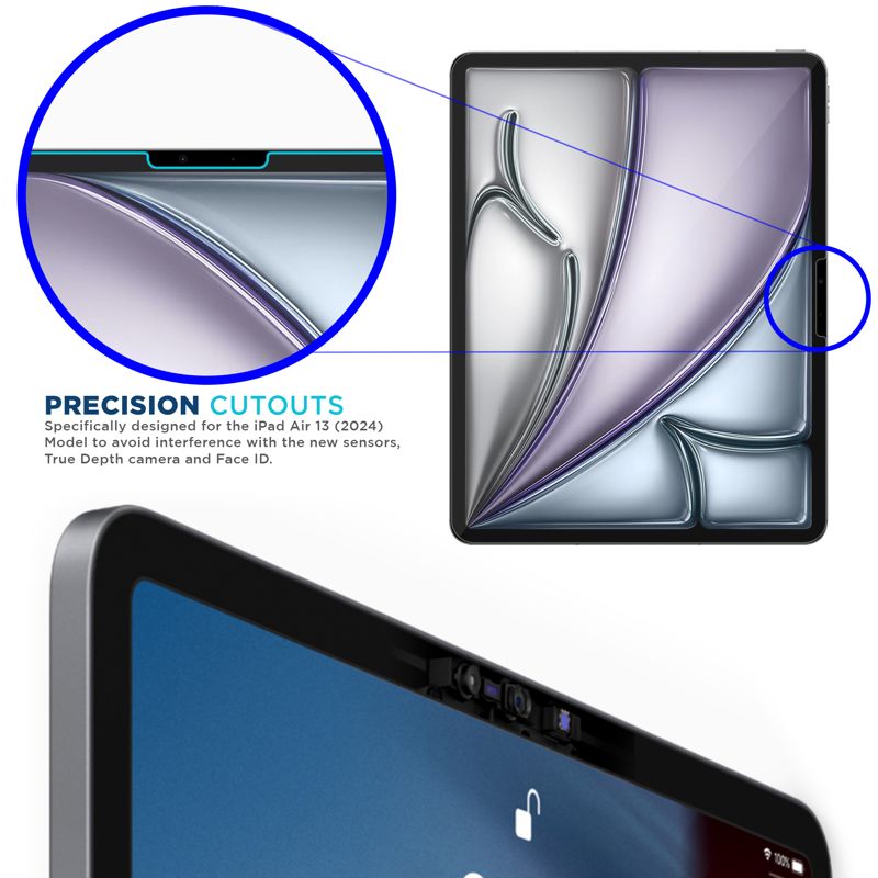 Tech Armor Screen Protector for iPad Air 13 (2024) - Ballistic Tempered Glass, Apple Pencil Compatible, 9 H Hardness, Liquid Retina Display + Easy Installation Tray - 1 Pack