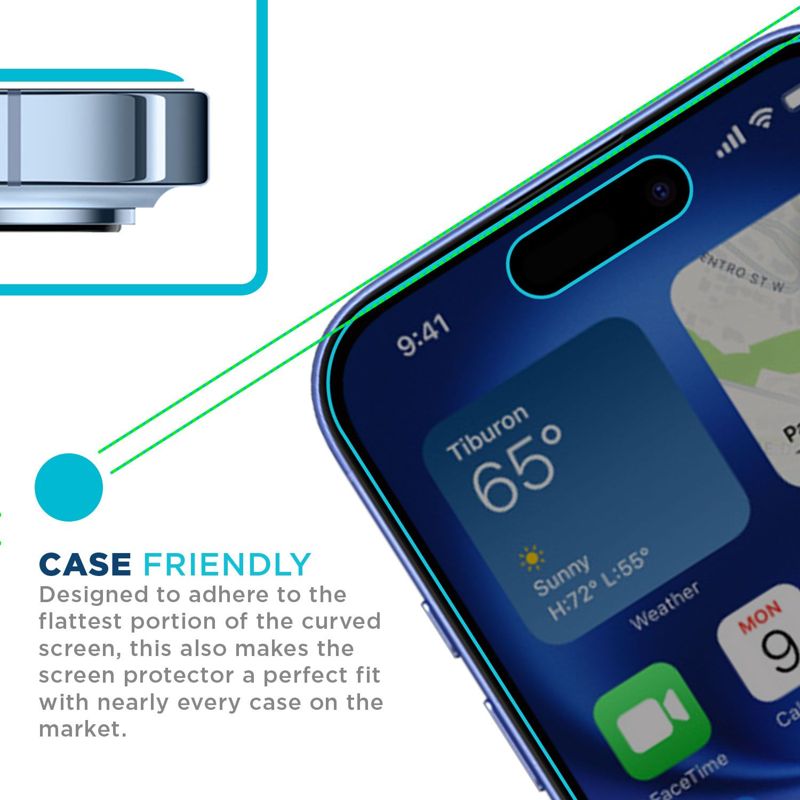 Tech Armor Privacy Screen Protector for iPhone 16 - Ballistic Tempered Glass, Anti-Spy, Case Friendly, Easy Installation, Bubble Free, Touch Support, 1 Pack