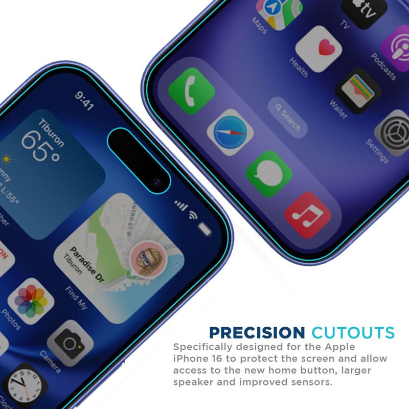 Tech Armor Privacy Screen Protector for iPhone 16 - Ballistic Tempered Glass, Anti-Spy, Case Friendly, Easy Installation, Bubble Free, Touch Support, 1 Pack