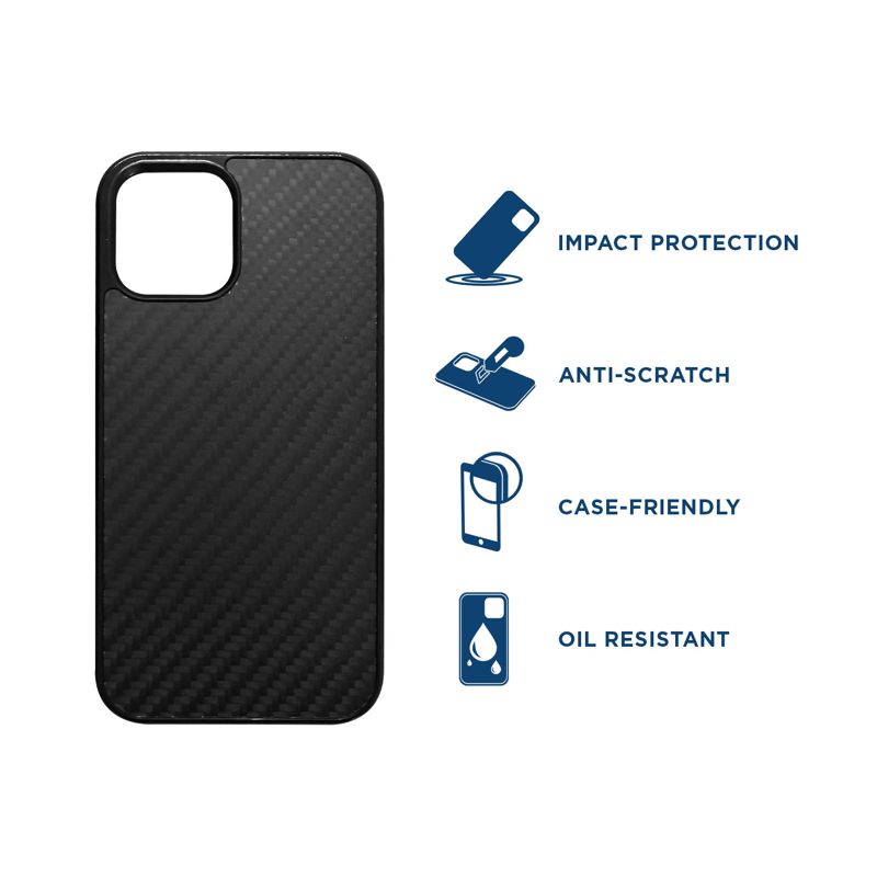Tech Armor for iPhone 11 / XR Carbon Fiber Case + Ballistic Glass Screen Protector, Matte Black Lightweight, Protective Case with Alignment Tray & Cleaning Kit - 1 Pack