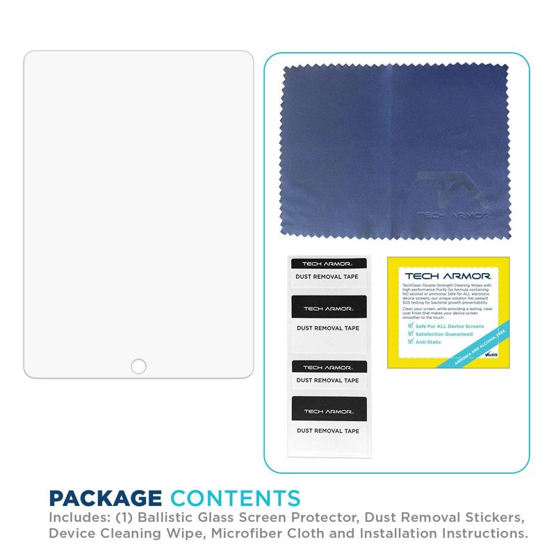 Tech Armor Ballistic Glass Screen Protector Designed for Apple iPad Air 3 (2019) , iPad Pro 10.5 (2017) Inch Tempered Glass 1 Pack