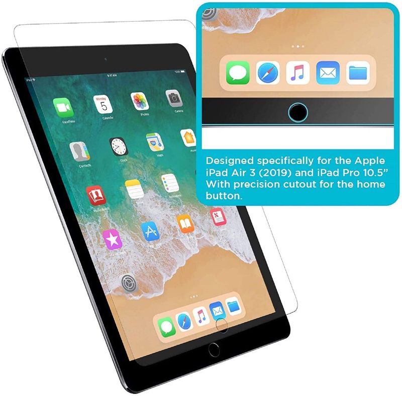 Tech Armor HD Clear Film Screen Protector Designed for Apple iPad Air 3 ( 2019 ) , iPad Pro 10.5 Inch ( 2017 ) 2 Pack