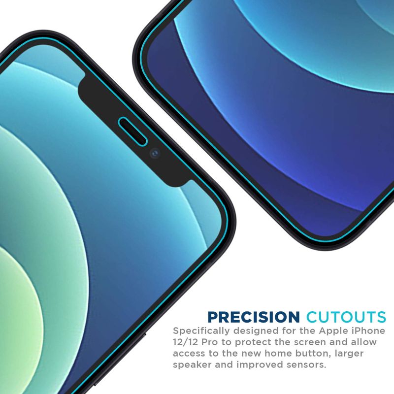 Tech Armor for iPhone 12 / 12 Pro Carbon Fiber Case + Ballistic Glass Screen Protector, Matte Black Lightweight, Protective Case with Alignment Tray & Cleaning Kit - 1 Pack