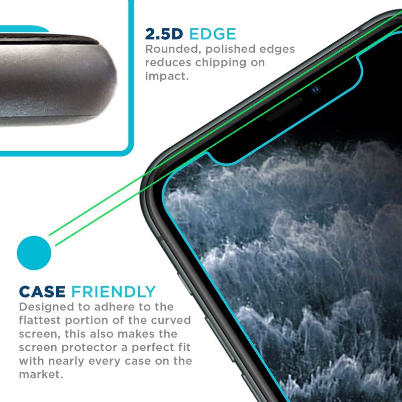 Tech Armor Privacy Ballistic Glass Screen Protector Designed for Apple iPhone 11 Pro , iPhone X and iPhone Xs 5.8 Inch 1 Pack 2019 Tempered Glass