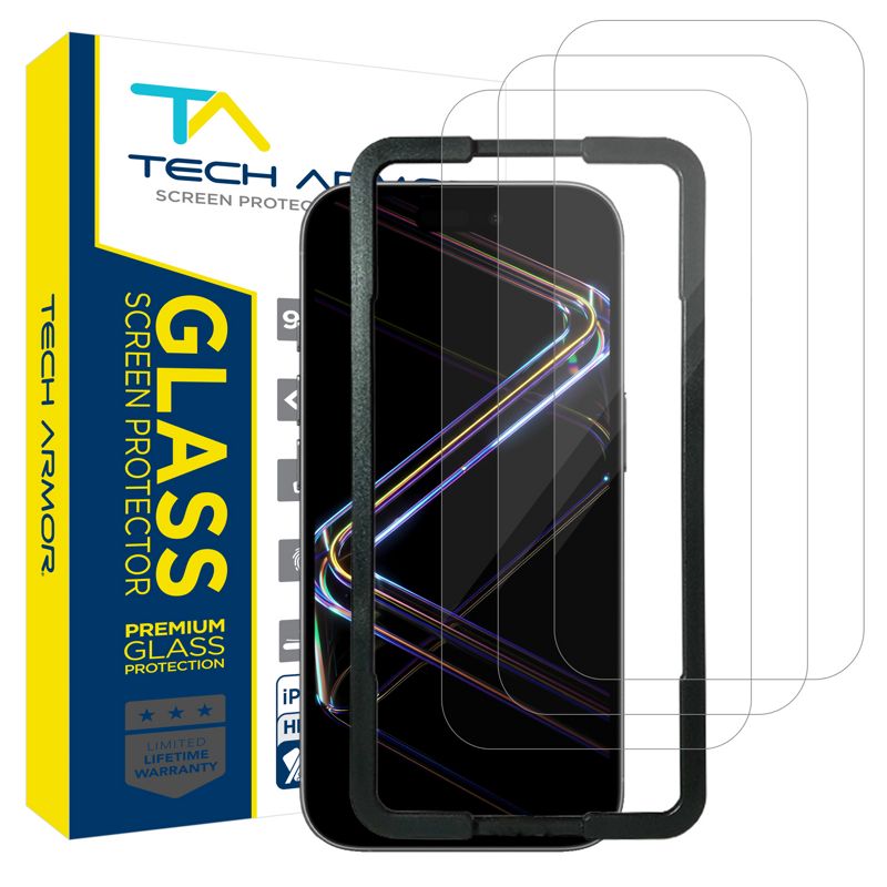 Tech Armor iPhone 17 Pro Max Screen Protector 6.9 inch- Ballistic Tempered Glass, Case Friendly,  3 Pack