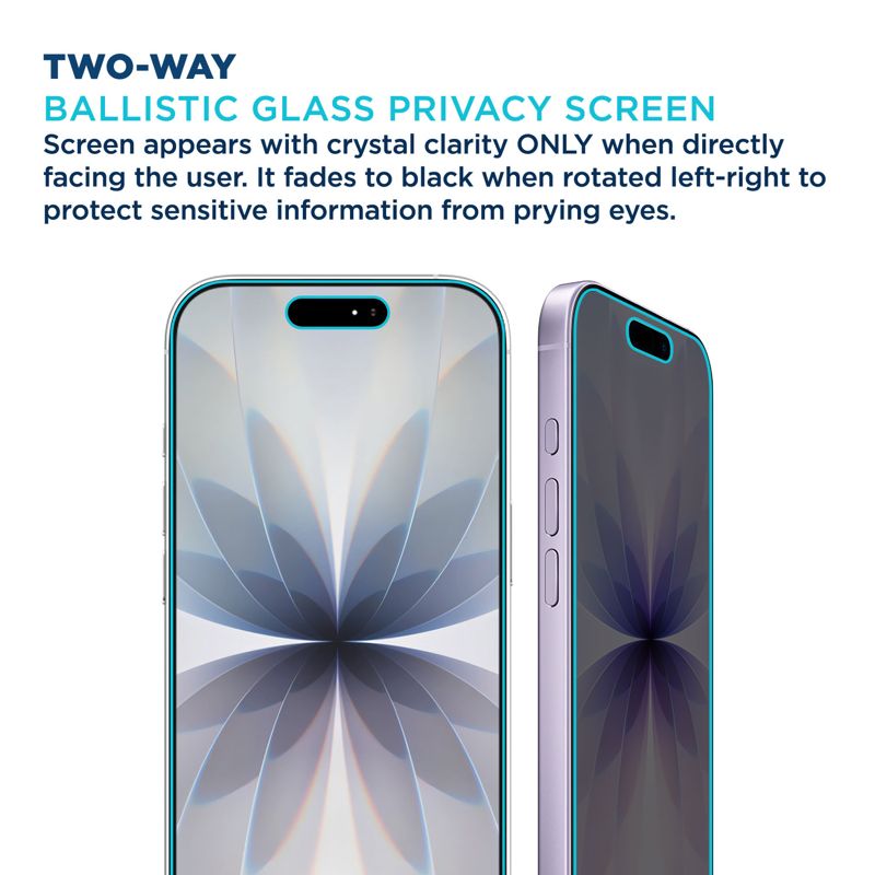 Tech Armor for iPhone 17 Screen Protector Privacy Glass 6.3 inch - Ballistic Tempered, Anti-Spy, Case Friendly, Easy Installation, Bubble Free, Touch Support, 1 Pack