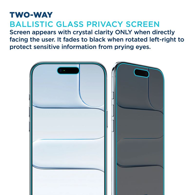 Tech Armor for iPhone Air Screen Protector Privacy Glass 6.5 inch - Ballistic Tempered, Anti-Spy, Case Friendly, Easy Installation, Bubble Free, Touch Support, 1 Pack