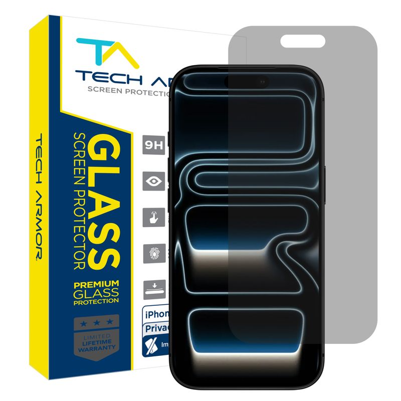 Tech Armor for iPhone 17 Pro Max Screen Protector Privacy Glass 6.9 inch - Ballistic Tempered, Anti-Spy, Case Friendly, Easy Installation, Bubble Free, Touch Support, 1 Pack