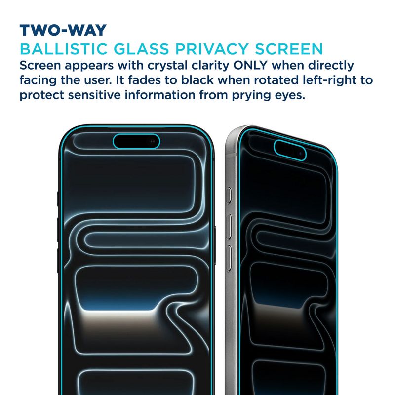 Tech Armor for iPhone 17 Pro Max Screen Protector Privacy Glass 6.9 inch - Ballistic Tempered, Anti-Spy, Case Friendly, Easy Installation, Bubble Free, Touch Support, 1 Pack