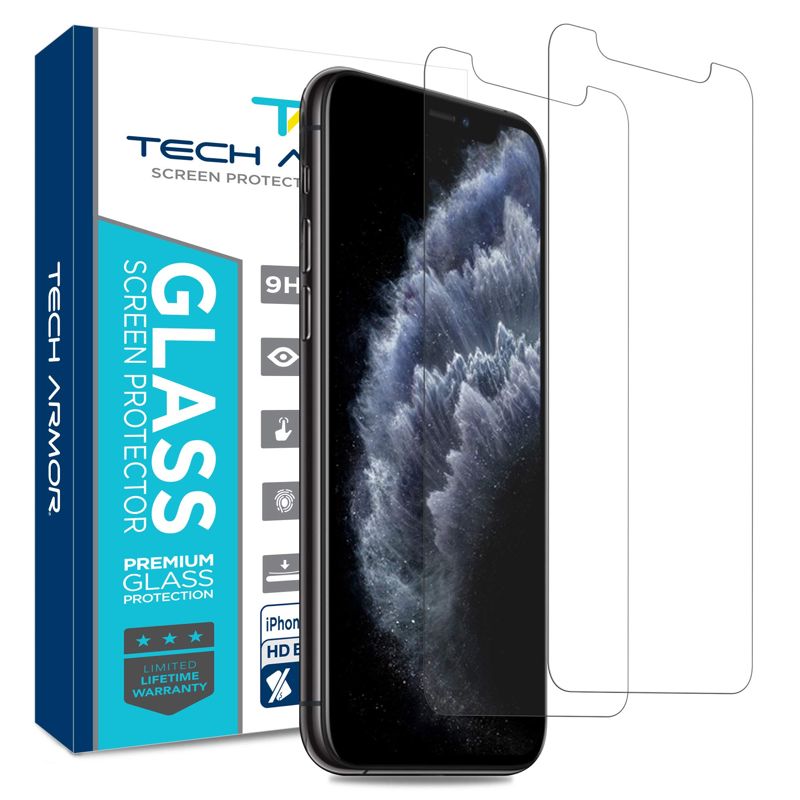 Tech Armor Ballistic Glass Screen Protector Designed for New Apple iPhone 11 Pro , iPhone Xs and iPhone X 5.8 Inch 2 Pack Tempered Glass 2019