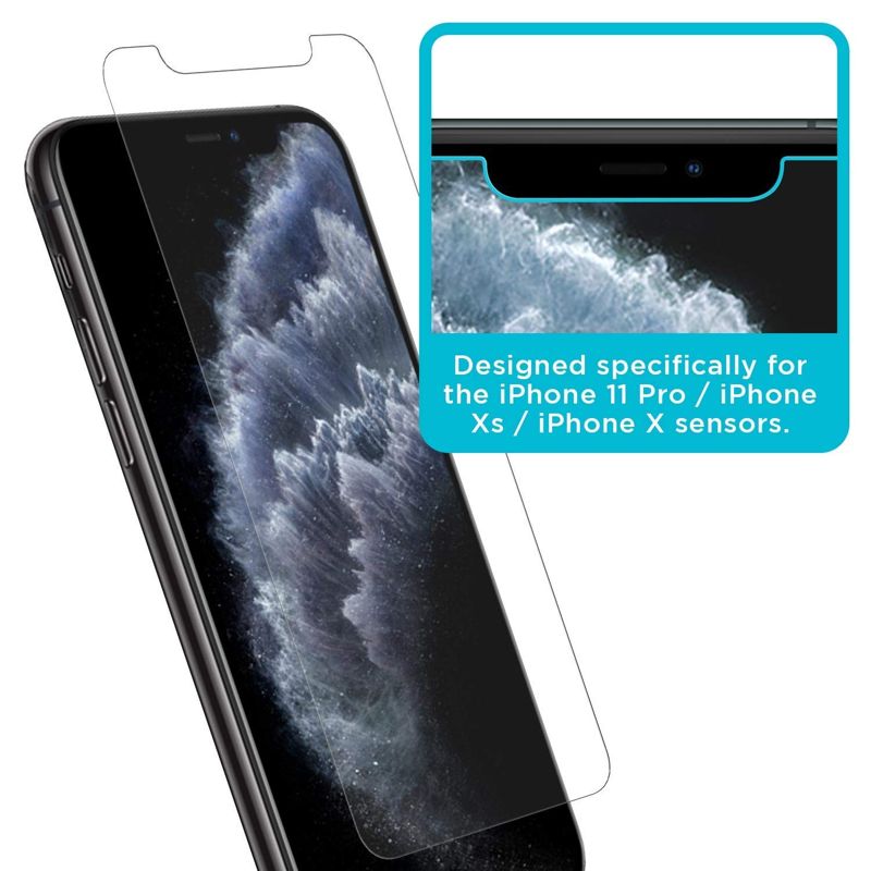 Tech Armor Ballistic Glass Screen Protector Designed for New Apple iPhone 11 Pro , iPhone Xs and iPhone X 5.8 Inch 2 Pack Tempered Glass 2019