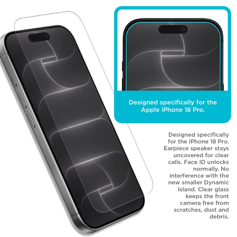 Tech Armor Screen Protector for iPhone 18 Pro, Ballistic Glass, 3-Pack