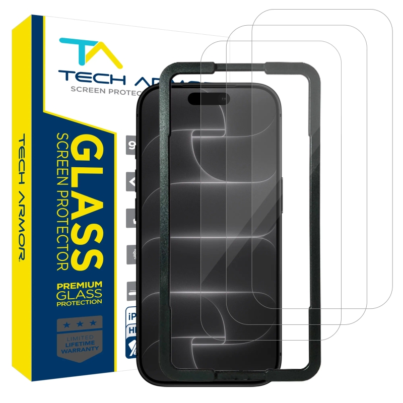 Tech Armor Screen Protector for iPhone 18 Pro, Ballistic Glass, 3-Pack