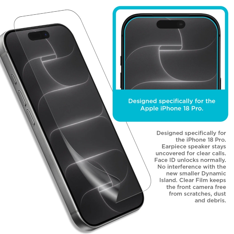 Tech Armor Screen Protector for iPhone 18 Pro, HD PET Film, 4-Pack