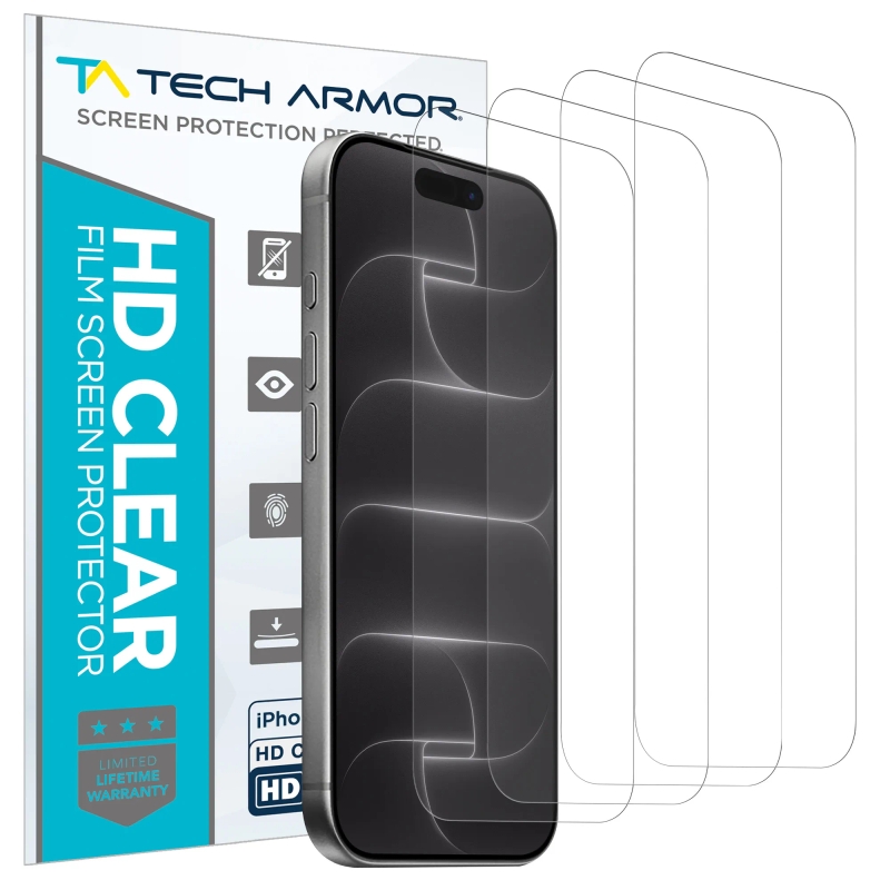 Tech Armor Screen Protector for iPhone 18 Pro, HD PET Film, 4-Pack
