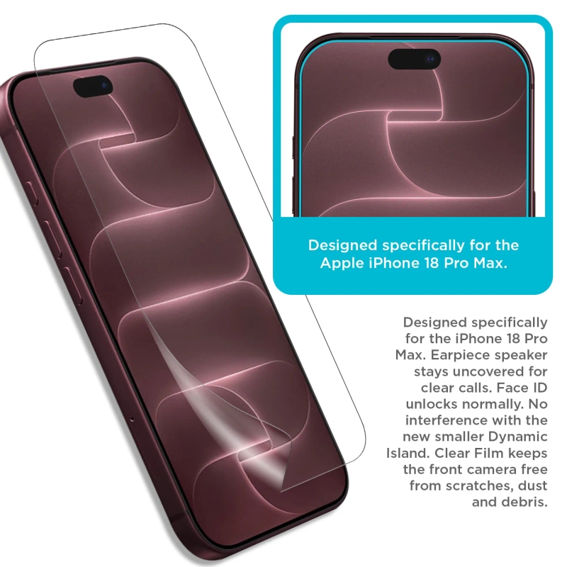 Tech Armor Screen Protector for iPhone 18 Pro Max, HD PET Film, 4-Pack
