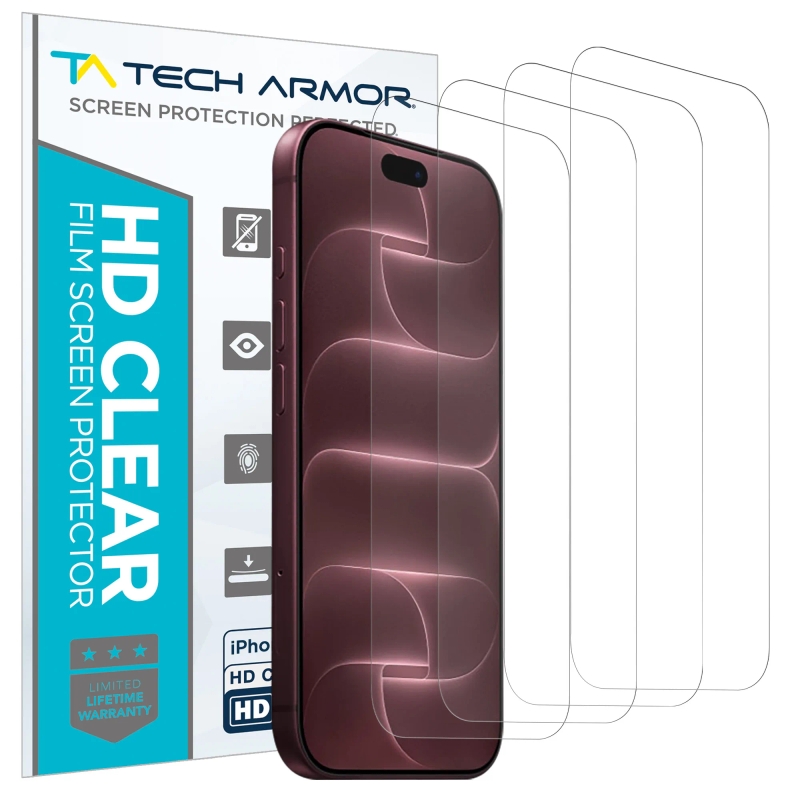 Tech Armor Screen Protector for iPhone 18 Pro Max, HD PET Film, 4-Pack