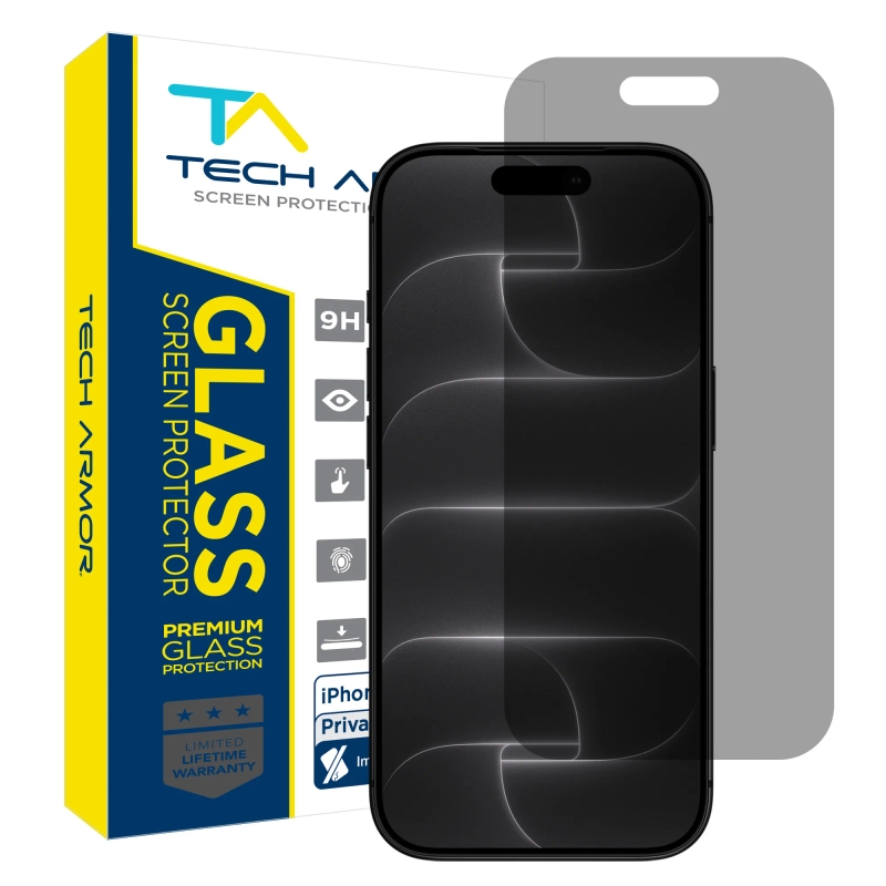 Tech Armor Privacy Glass for iPhone 18 Pro Screen Protector, 1-Pack