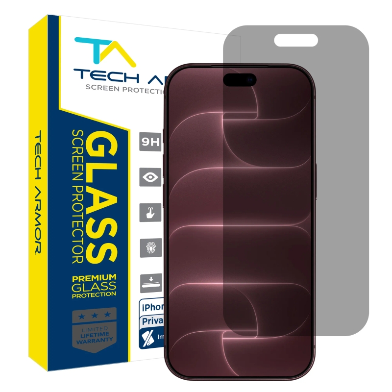 Tech Armor Privacy Glass for iPhone 18 Pro Max Screen Protector, 1-Pack