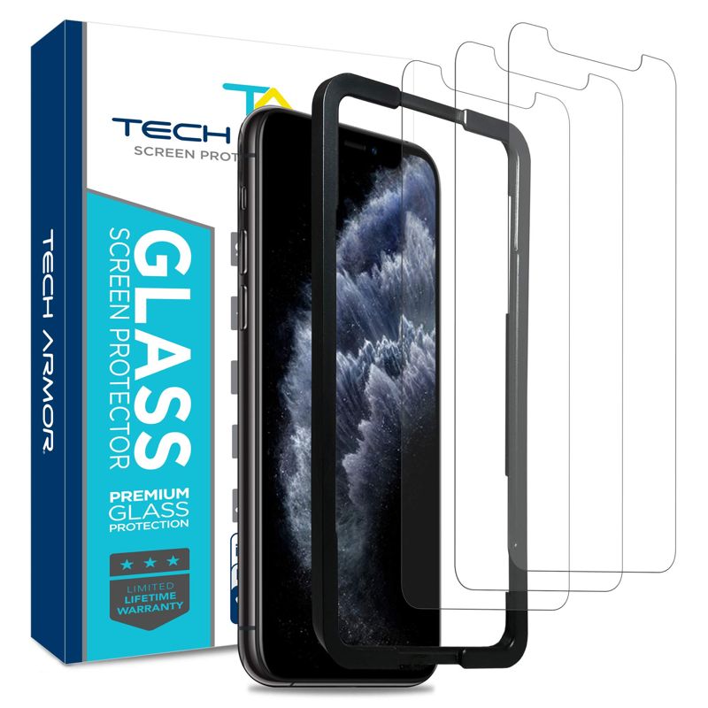 Tech Armor Ballistic Glass Screen Protector Designed for Apple iPhone 11 Pro , iPhone Xs and iPhone X 5.8 Inch 3 Pack Tempered Glass 2019