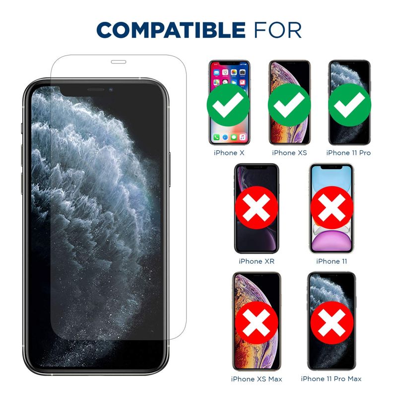 Tech Armor Ballistic Glass Screen Protector Designed for Apple iPhone 11 Pro , iPhone Xs and iPhone X 5.8 Inch 3 Pack Tempered Glass 2019