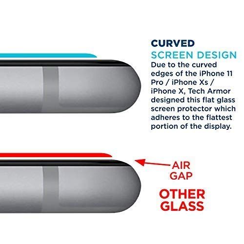 Tech Armor Ballistic Glass Screen Protector Designed for Apple iPhone 11 Pro , iPhone Xs and iPhone X 5.8 Inch 3 Pack Tempered Glass 2019