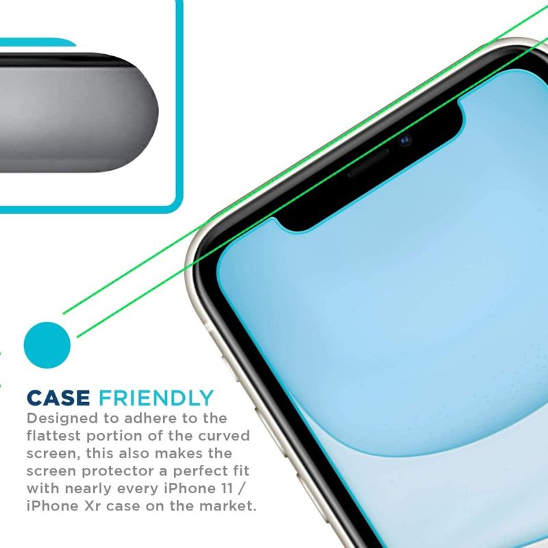 Tech Armor Ballistic Glass Screen Protector Designed for Apple iPhone 11 and iPhone XR 6.1 Inch 3 Pack Tempered Glass 2019