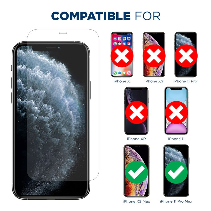 G-Armor 2-Pack Tempered Glass Screen Protector For IPhone XS Max - 6.5 Inch, HD Clear, Bubble-Free