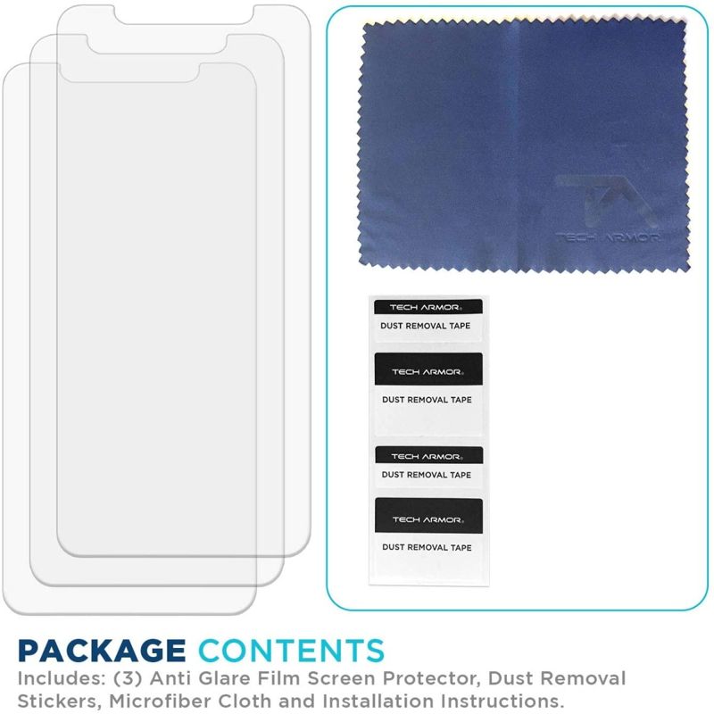 Tech Armor Matte Anti-Glare / Anti-Fingerprint Film Screen Protector Designed for Apple iPhone 11 Pro Max and iPhone Xs Max 6.5 Inch 3 Pack 2019