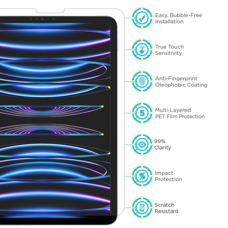 Tech Armor Matte Anti-Glare / Anti-Fingerprint Film Screen Protector Designed for Apple iPad Pro 11 Inch 2022, 2021, 2020, 2018 and iPad Air 5 (2022), iPad Air 4 (2020) 2 Pack