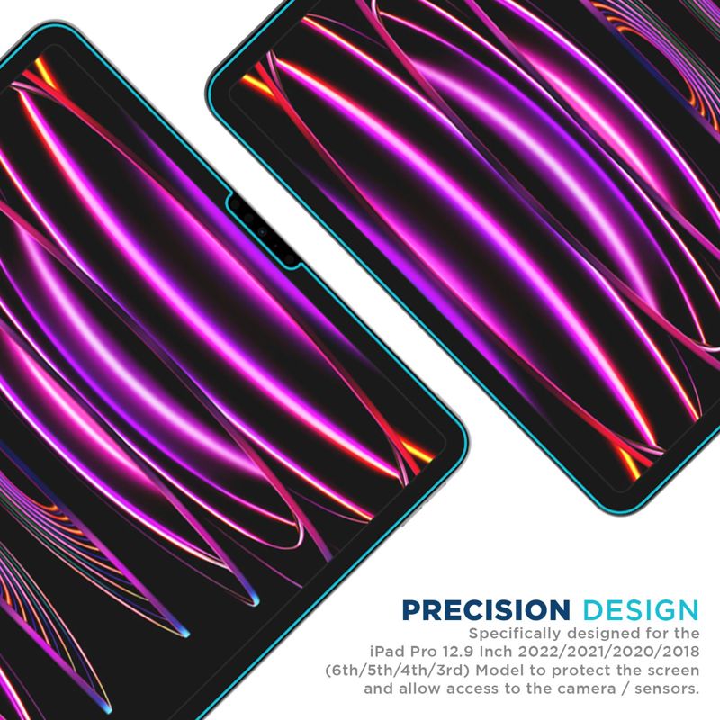 Tech Armor Ballistic Glass Screen Protector Designed for Apple NEW iPad Pro 12.9-inch 2022, 2021, 2020 and 2018 Tempered Glass 1 Pack