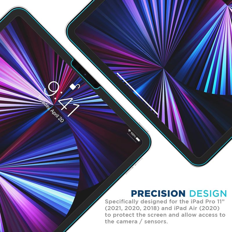 Tech Armor HD Clear Film Screen Protector Designed for Apple NEW iPad Pro 11-inch 2022, 2021 , 2020 , 2018 and iPad Air 5 (2022), iPad Air 4 (2020) - 2 Pack