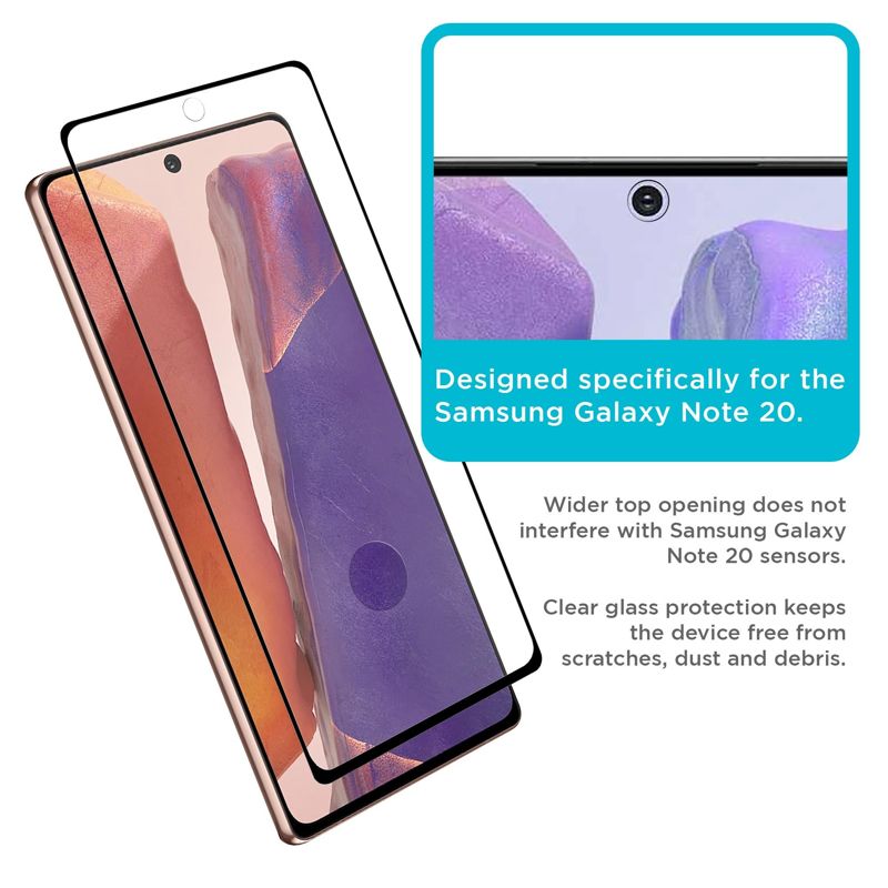 Tech Armor Ballistic Glass 3D Curved Screen Protector Designed for Samsung Galaxy Note 20 ( 2020 ) 1 Pack Tempered Glass