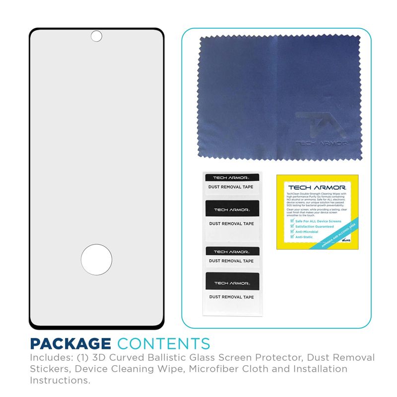 Tech Armor Ballistic Glass 3D Curved Screen Protector Designed for Samsung Galaxy Note 20 ( 2020 ) 1 Pack Tempered Glass