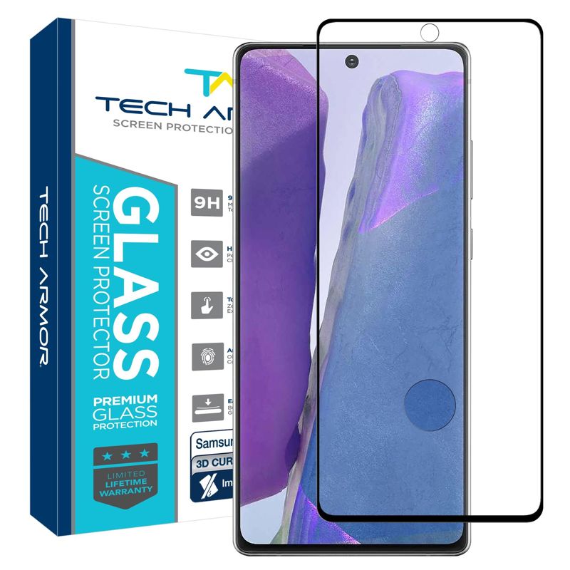 Tech Armor Ballistic Glass 3D Curved Screen Protector Designed for Samsung Galaxy Note 20 ( 2020 ) 1 Pack Tempered Glass